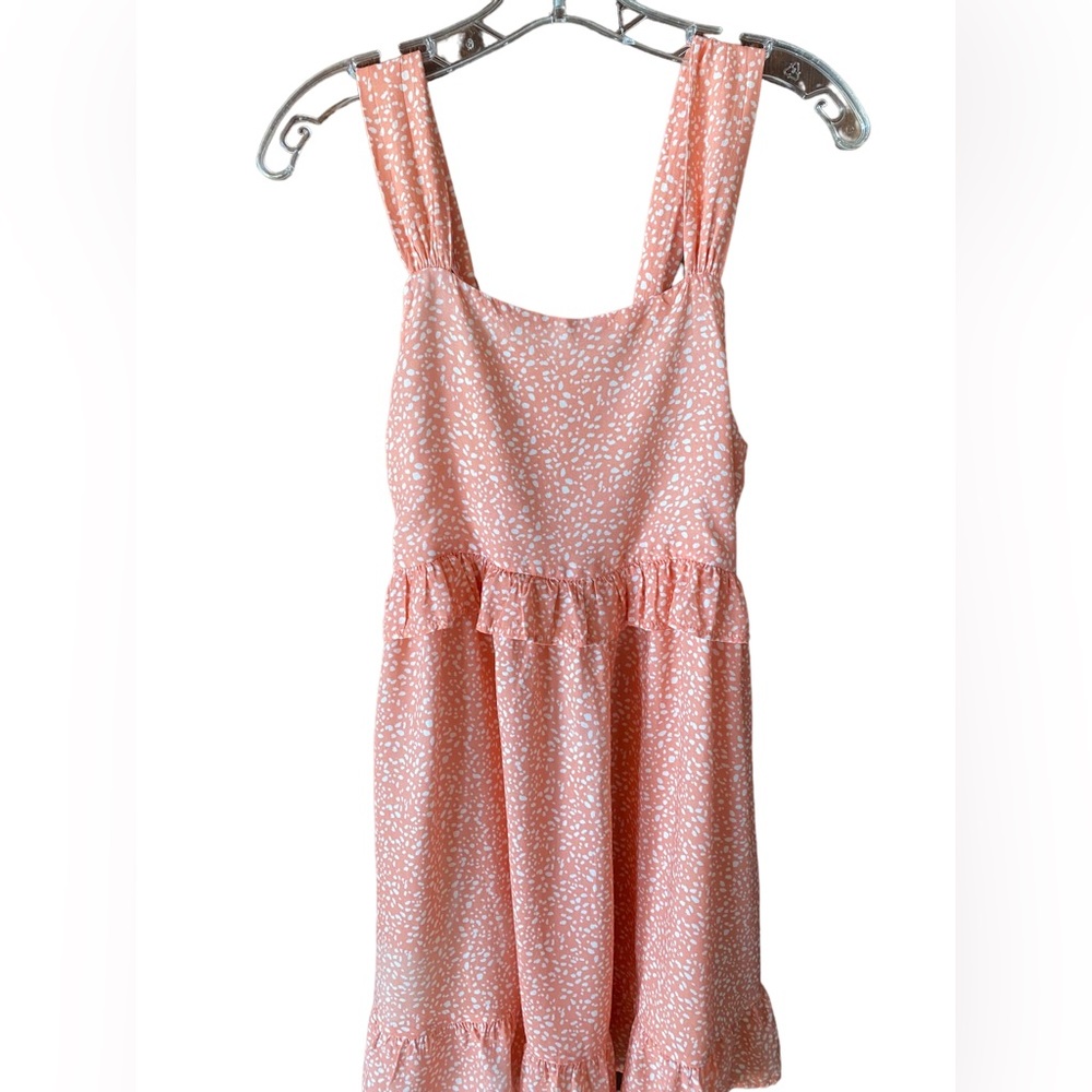 Feather 4 Arrow Girls Junior Size 14 Peach & White Print Dress
